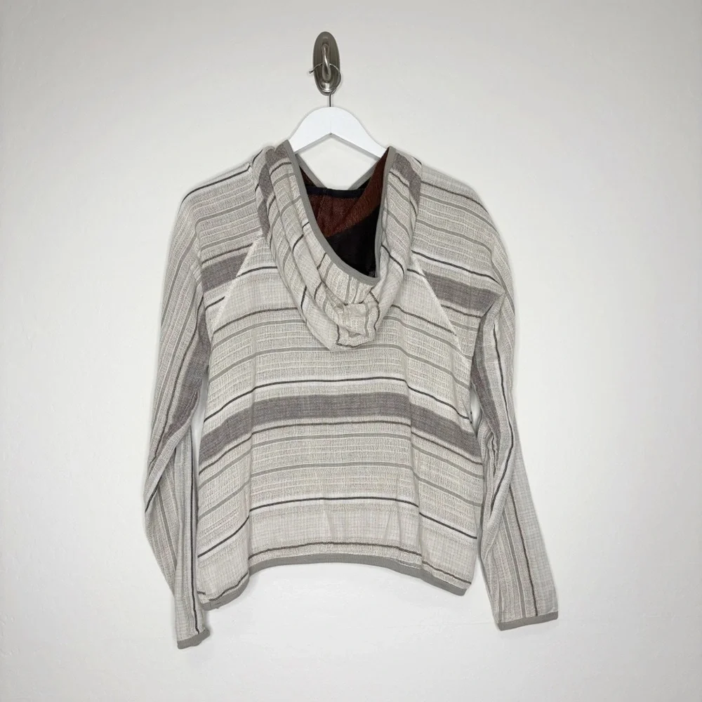 Ace & Jig Baja Hoodie Striped Cotton Gauze Neutral Boho Top Size Small - Picture 6 of 6